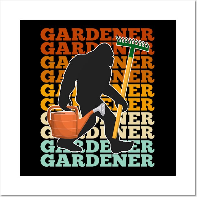 Bigfoot - Bigfoot Gardening Wall Art by Kudostees